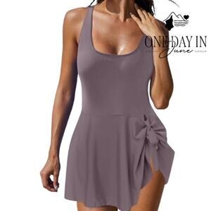 Aleumdr Skirted Swimdress One Piece Swimsuit Size M